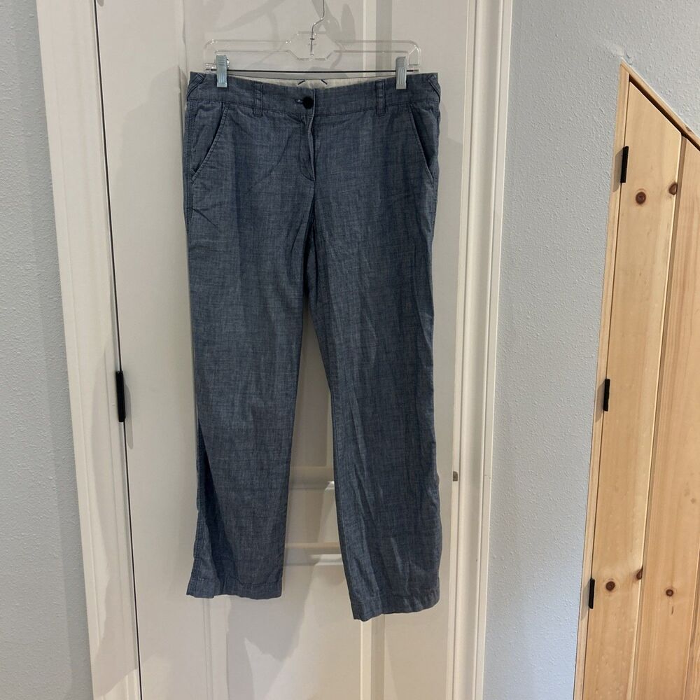 J. Crew Pants Women's Size 4 Belmarin Straight Leg  Chambray Casual Pants
